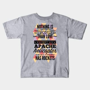 Apache Helicopter Slogan Kids T-Shirt